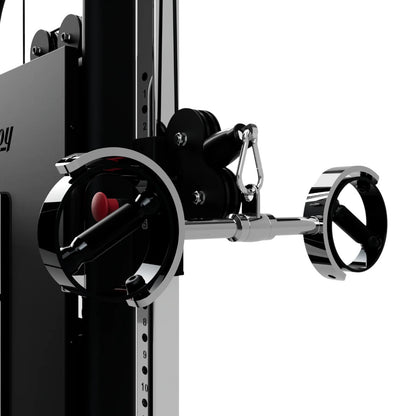 Troy Barbell VTX SBCB-23 SupraBar Cable Curl Bar attached to cable-cross.