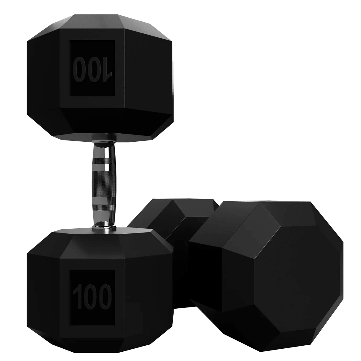 Troy Barbell VTX SD-100R 8 Sided Rubber Encased 100lb Dumbbell.