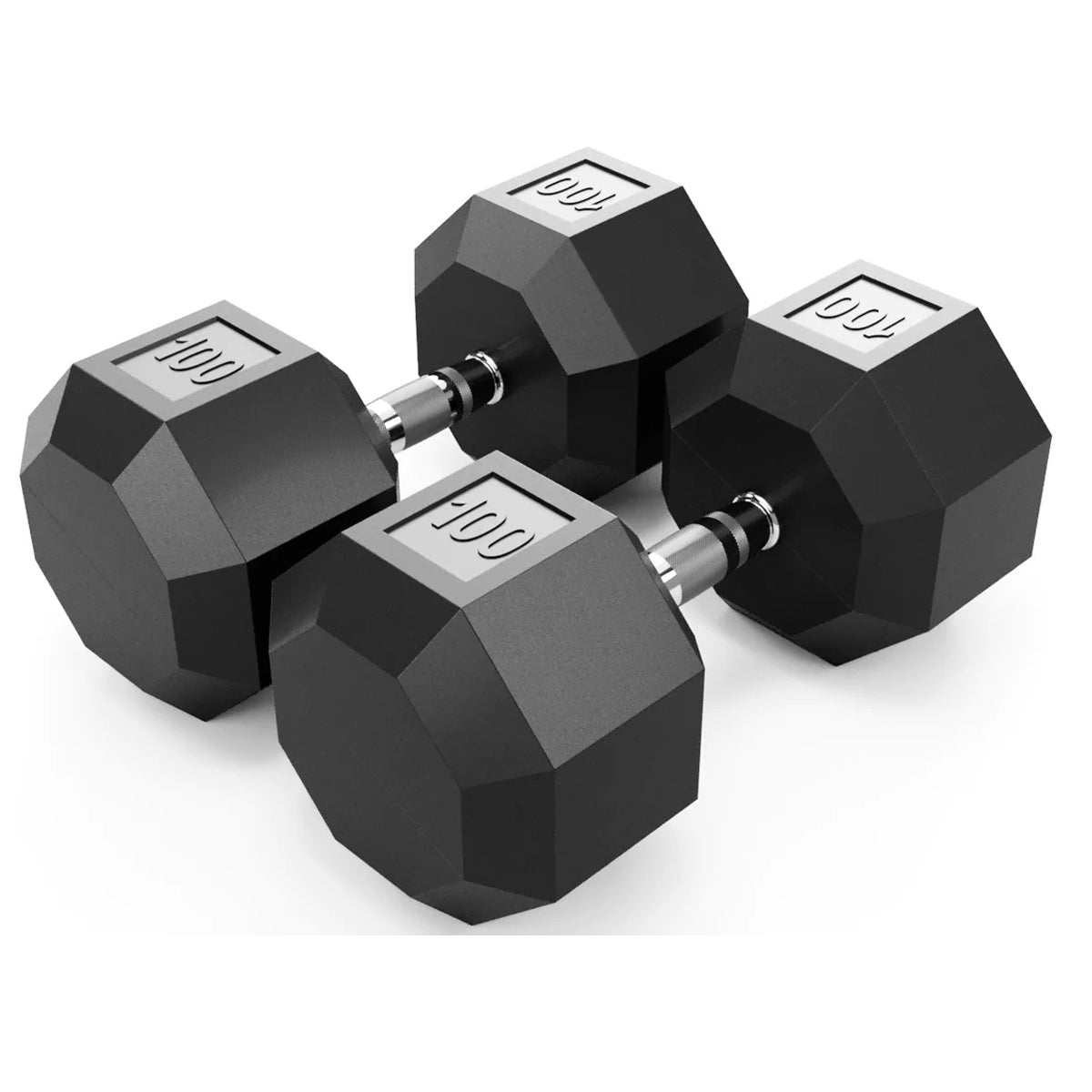 Troy Barbell VTX SD-100R 8 Sided Rubber Encased 100lb Dumbbell.