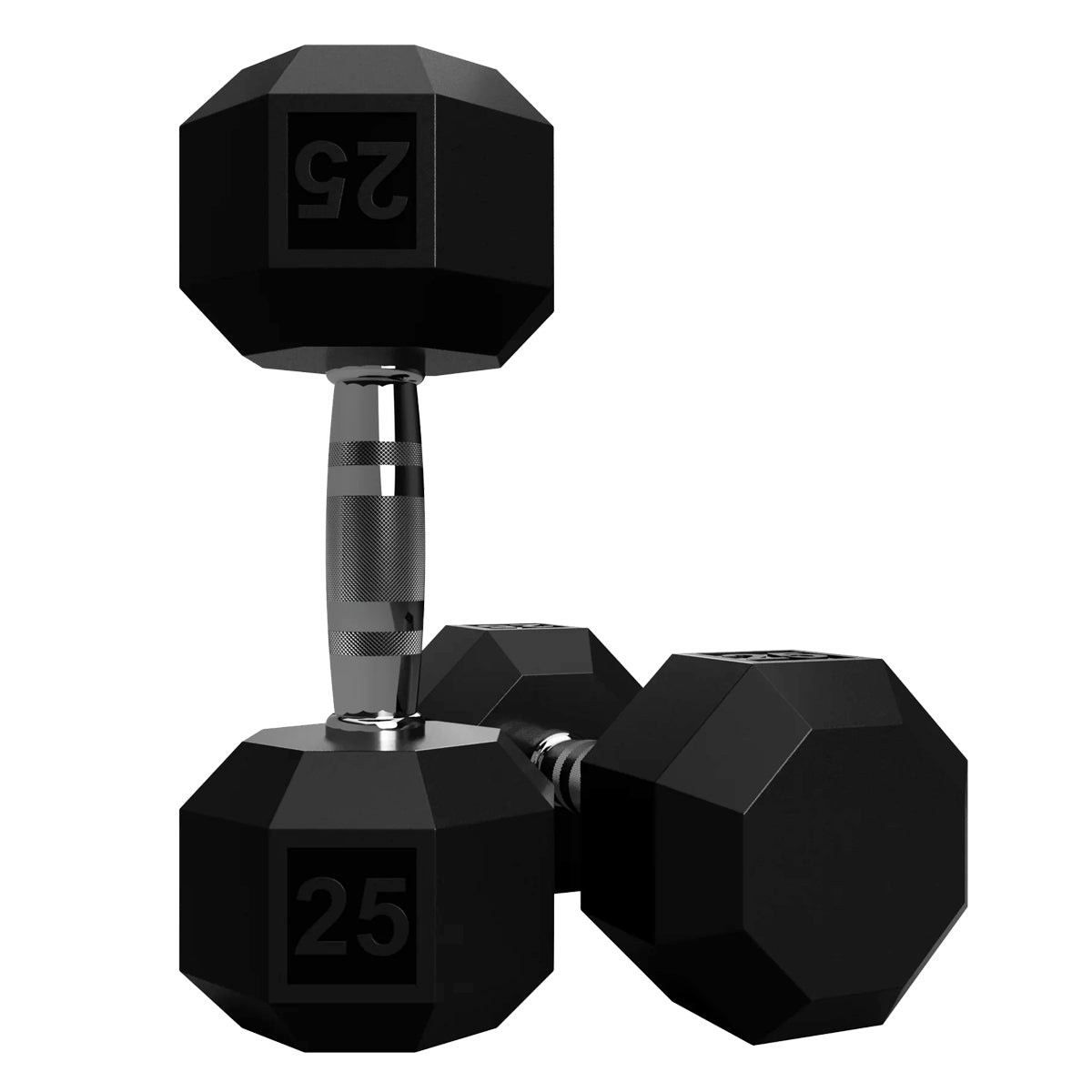 Troy Barbell VTX SD-025R 8 Sided Rubber Encased 25lb Dumbbell.