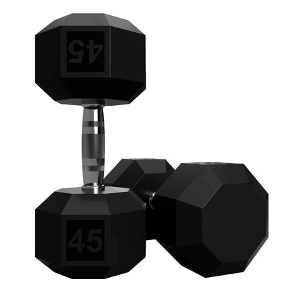 Troy Barbell VTX SD-045R 8 Sided Rubber Encased 45lb Dumbbell.