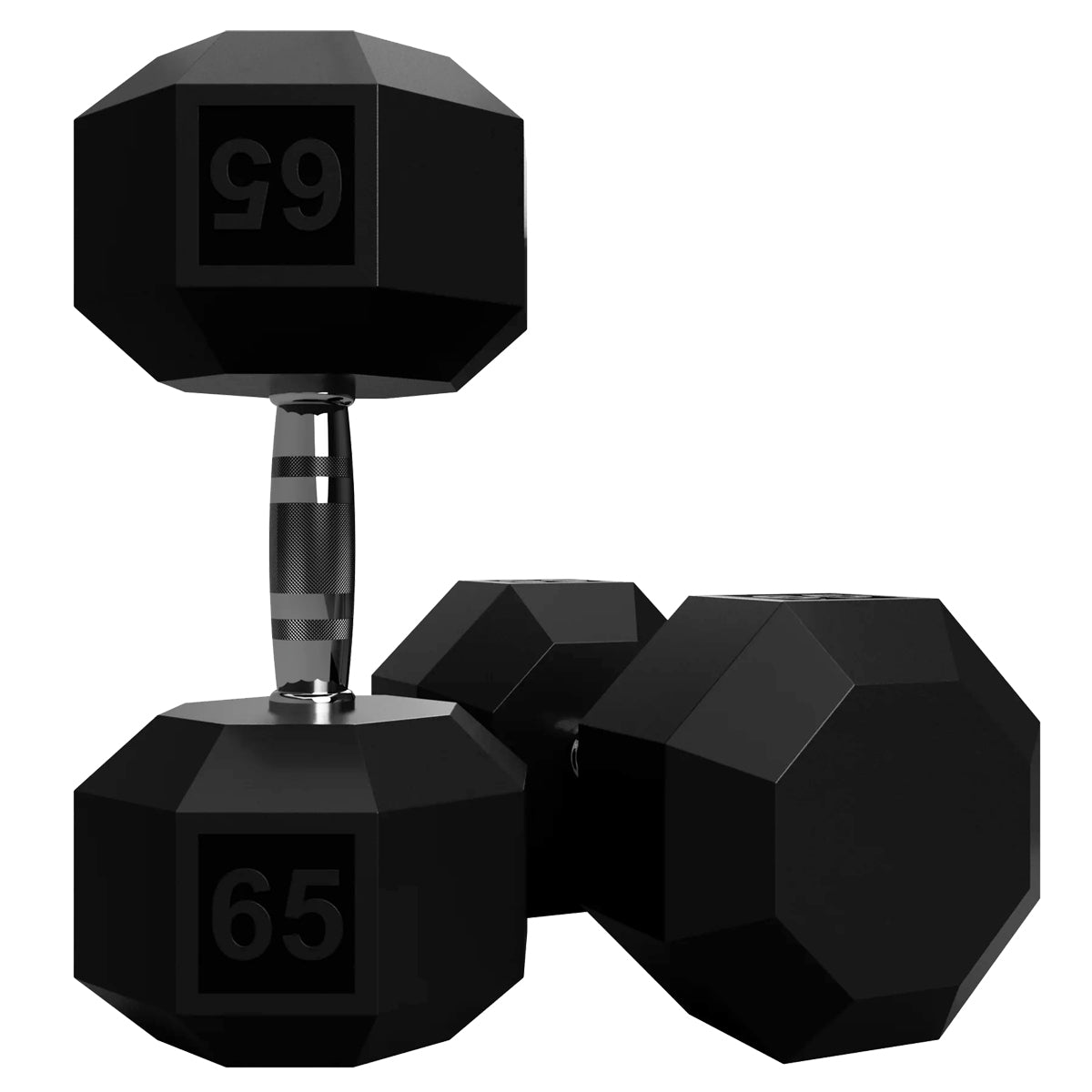 Troy Barbell VTX SD-065R 8 Sided Rubber Encased 65lb Dumbbell.