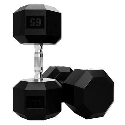 Troy Barbell VTX Troy SD-065U 65lb 8 Sided Urethane Encased Dumbbells.