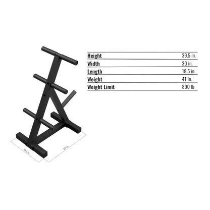 Troy Barbell VTX T-OPT Olympic Plate Tree Specifications.