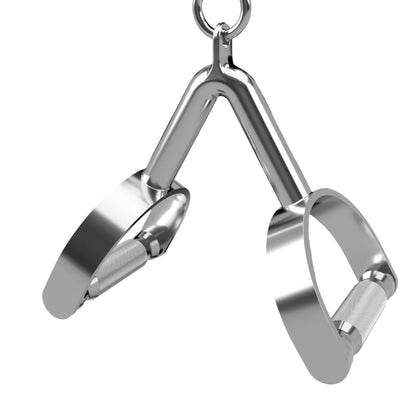 Troy Barbell TDSH Double Stirrup Handle angled.