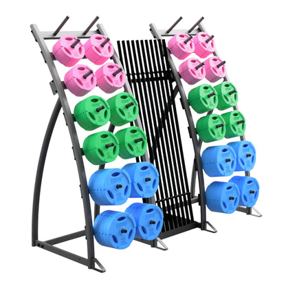 Troy Barbell TLS-PAC-C Color Workout System side view.