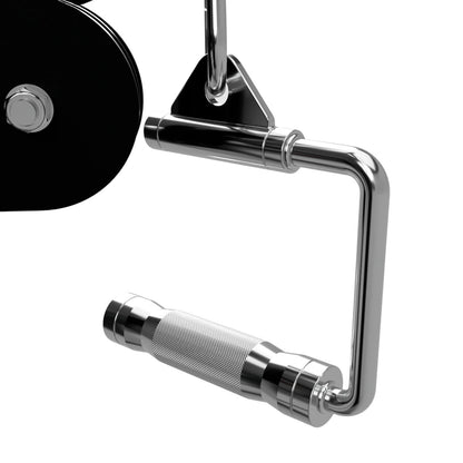 Troy Barbell USA Sports TOCH-S Revolving Stirrup Handle attached to functional trainer side view.