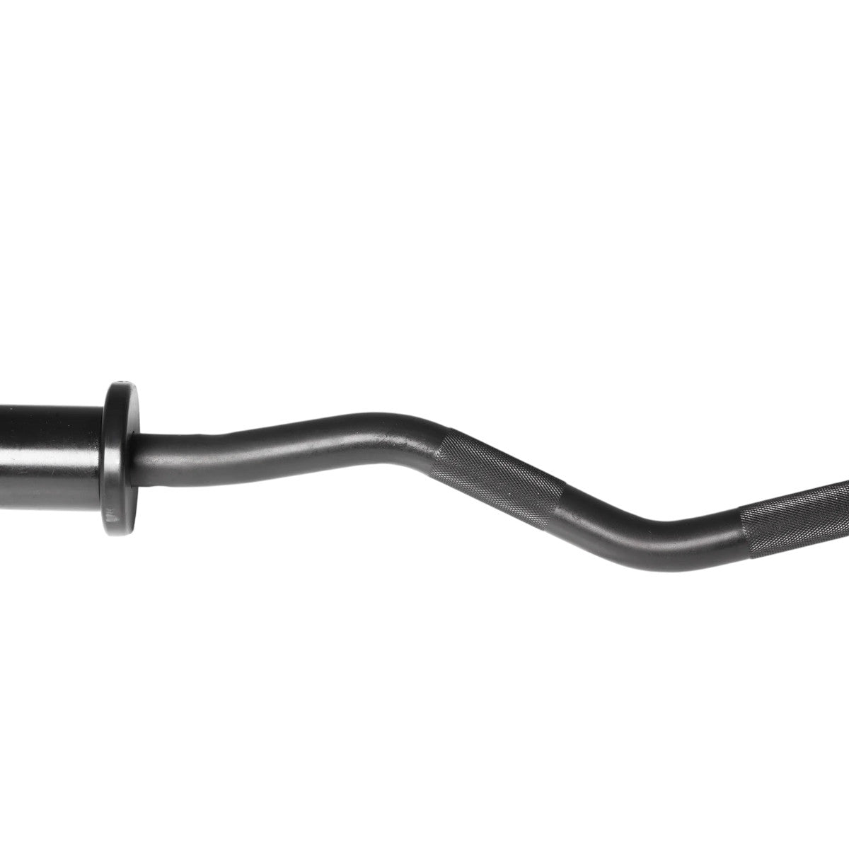 Troy Barbell TOZ-47 Black Olympic Curl Bar close-up front view.