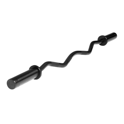 Troy Barbell TOZ-47 Black Olympic Curl Bar angle view.