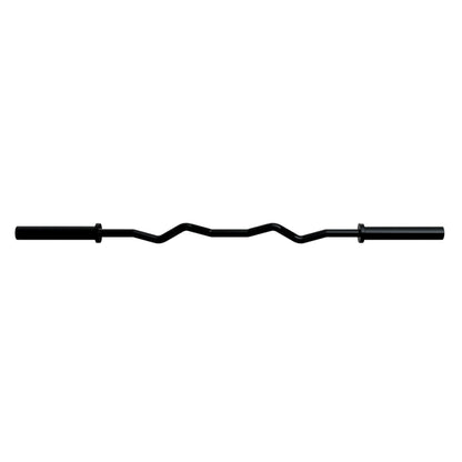 Troy Barbell TOZ-60B Deluxe 5 Foot Commercial Olympic Curl Bar side view.