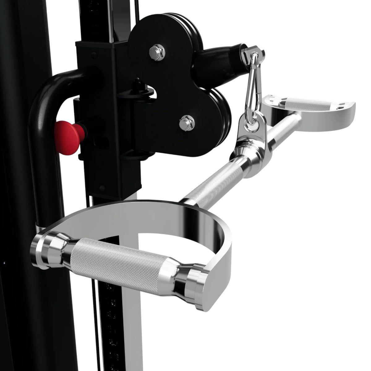 Troy Barbell TPLB-24S Straight Pro Style Lat Bar attached to functional trainer.