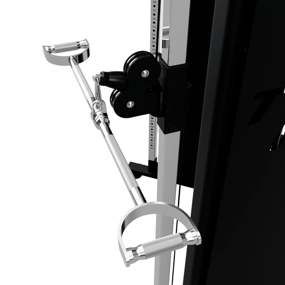 Troy Barbell TPLB-34S Straight Pro Style Lat Bar attached to functional trainer.