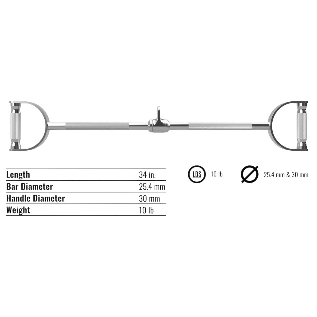 Troy Barbell TPLB-34S Straight Pro Style Lat Bar Specifications.