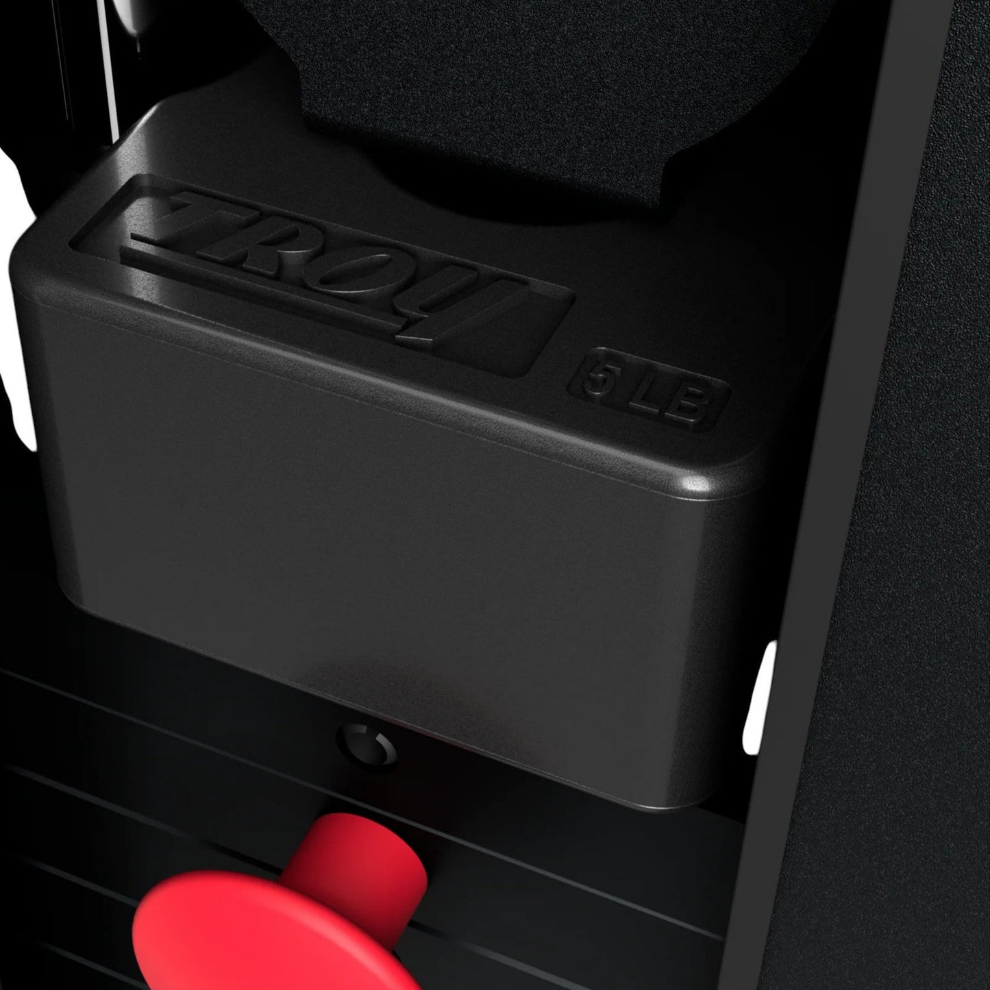 Troy Barbell TRAW Rubber Coated 5 lb. Add-On Weight on weight stack.