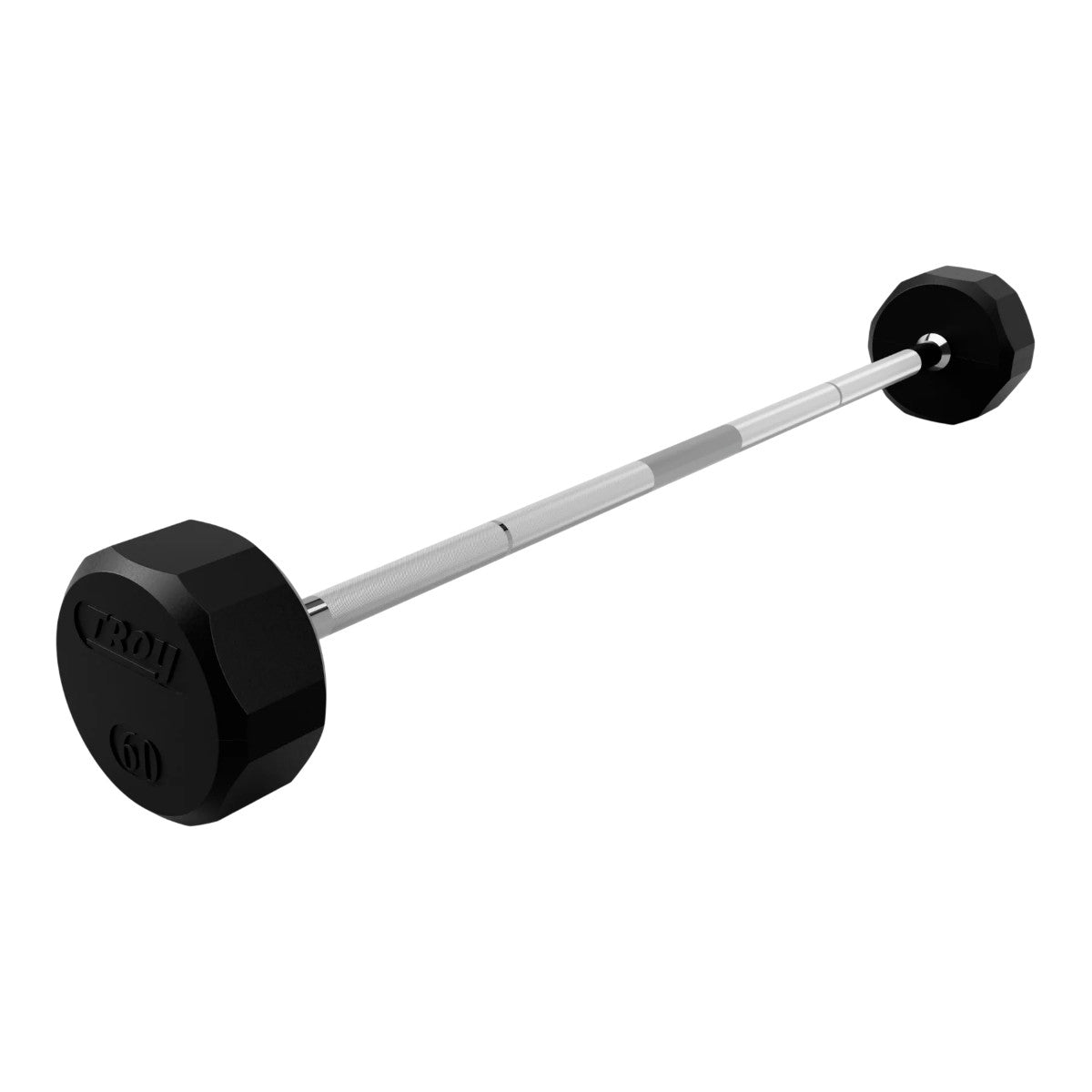 Troy Barbell 12 Sided Straight Rubber Encased Barbell 60 lb.