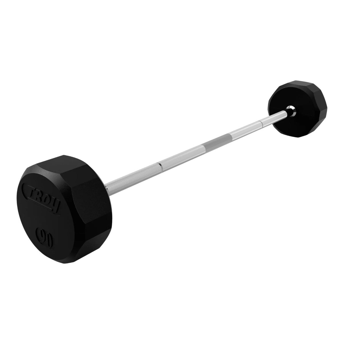 Troy Barbell 12 Sided Straight Rubber Encased Barbell 90 lb.