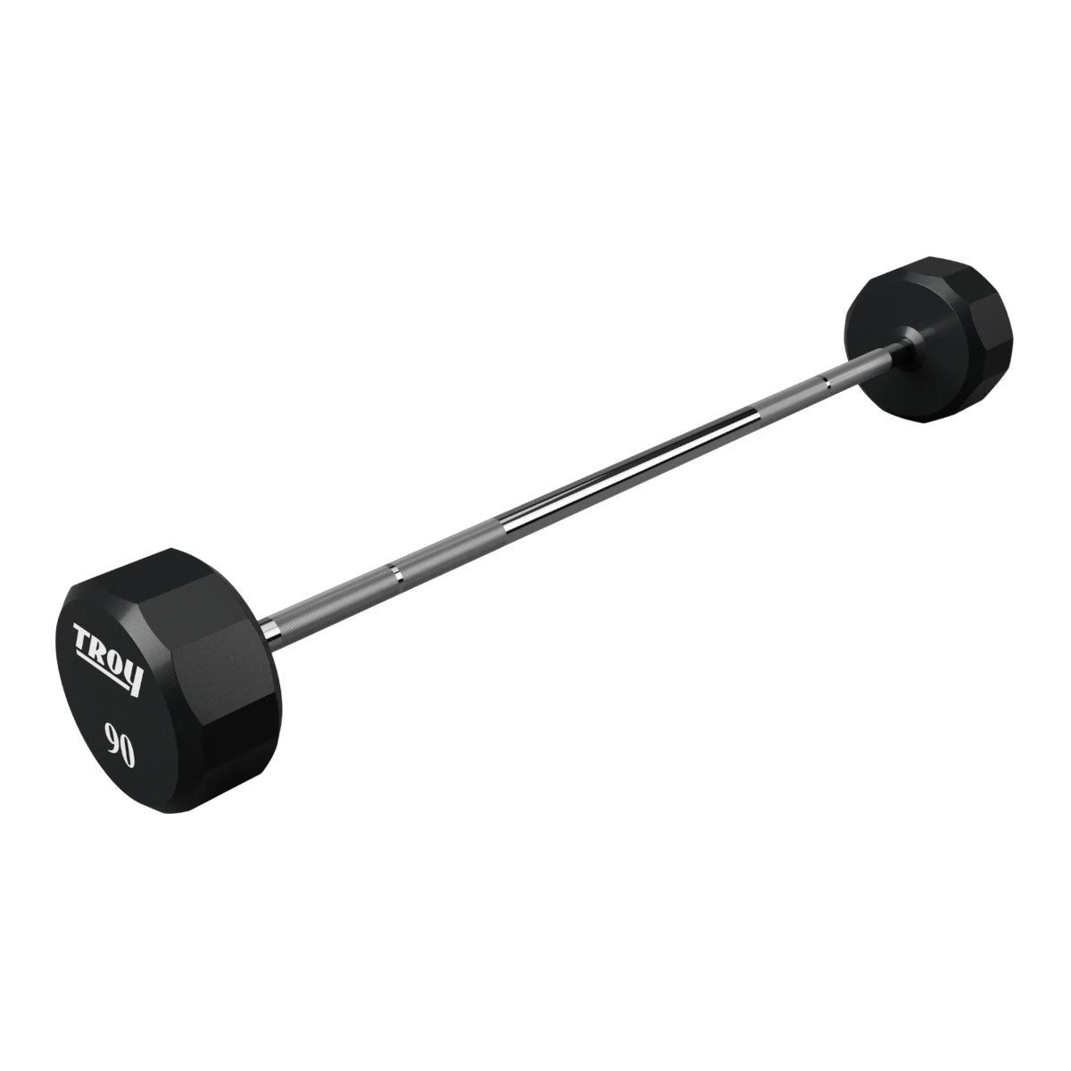 Troy Barbell TSB-U 12 Sided Straight Urethane Barbell 90 lb. on white background.