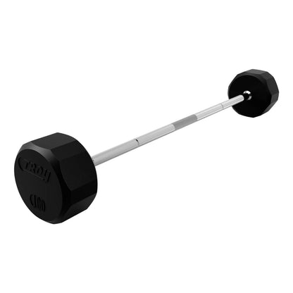 Troy Barbell 12 Sided Straight Rubber Encased Barbell 100 lb.