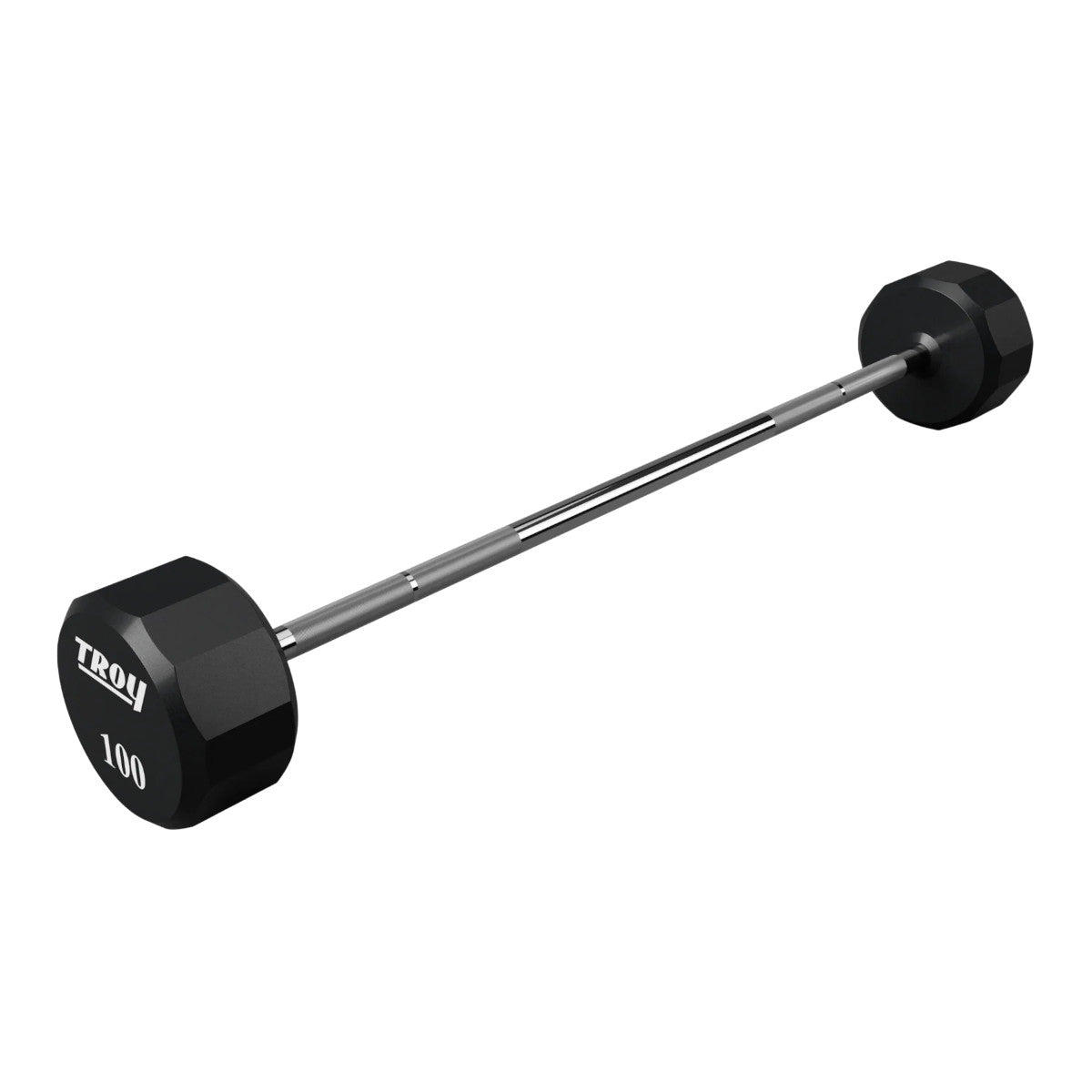 Troy Barbell TSB-U 12 Sided Straight Urethane Barbell 100 lb. on white background.