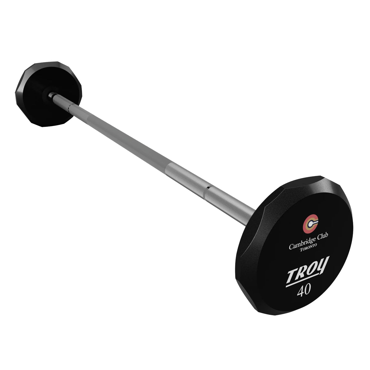 Troy Barbell TSB-040U 12 Sided Straight Urethane Barbell 40 lb with logo 3. 