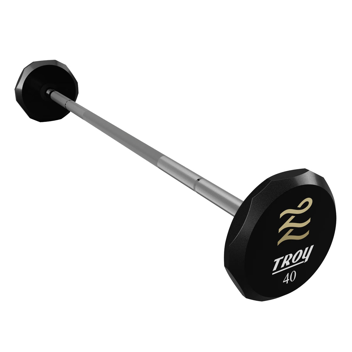 Troy Barbell TSB-040U 12 Sided Straight Urethane Barbell 40 lb with logo 4.