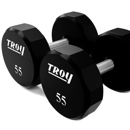 Troy Barbell TSD-55U Urethane Encased 55lb Dumbbells.