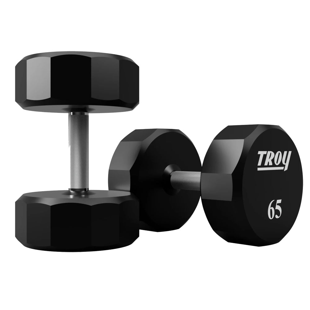 Troy Barbell TSD-065U Urethane Encased 65lb Dumbbells.