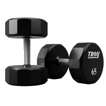 Troy Barbell TSD-065U Urethane Encased 65lb Dumbbells.