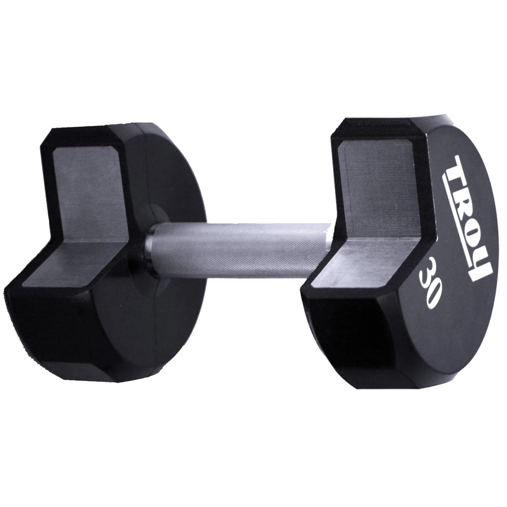 Troy Barbell TSD-030U Urethane Encased 30lb Dumbbell core cutout.