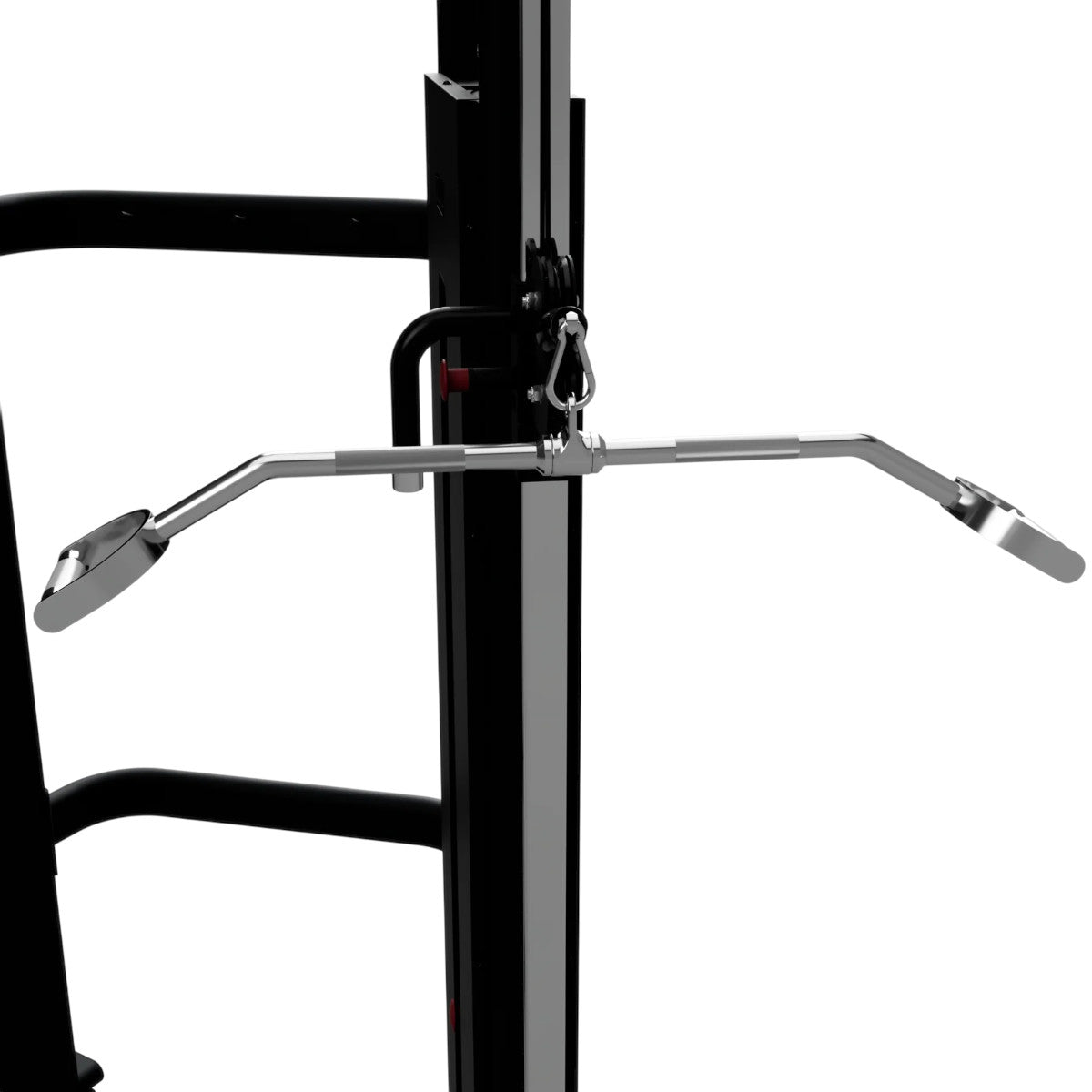 Troy Barbell USA Sports TSPLB-34S 34" Cambered Pro Style Lat Bar front view on machine.