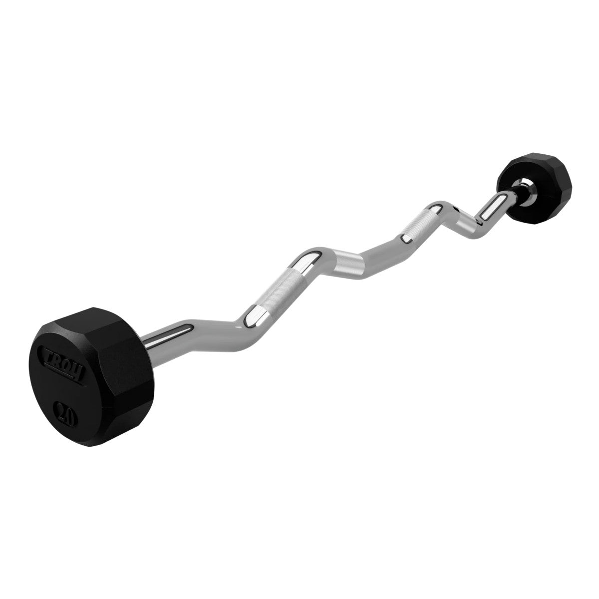 Troy Barbell 12 Sided EZ Curl Rubber Encased Barbell 20 lb.