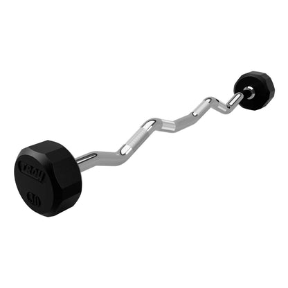 Troy Barbell 12 Sided EZ Curl Rubber Encased Barbell 30 lb.