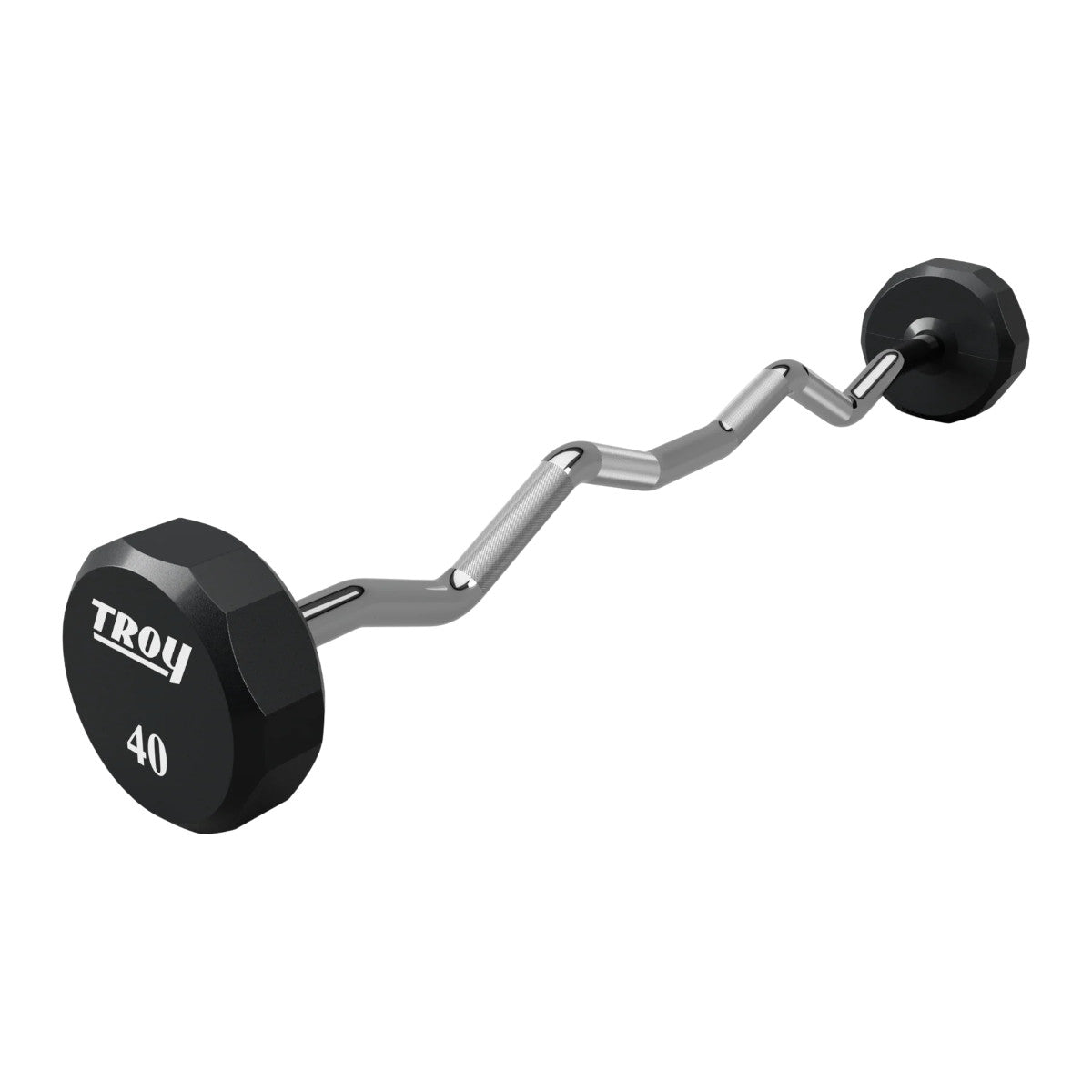 Troy Barbell TZB-U 12 Sided EZ Curl Urethane Barbell 40 lb.