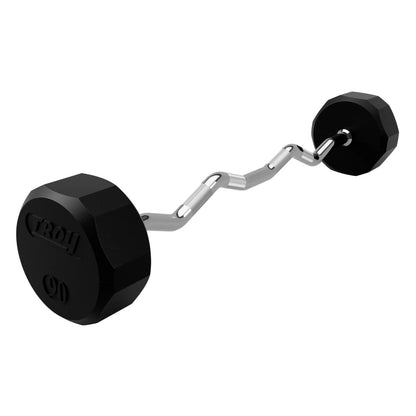 Troy Barbell 12 Sided EZ Curl Rubber Encased Barbell 90 lb.