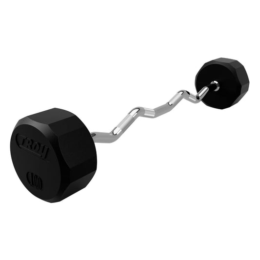 Troy Barbell 12 Sided EZ Curl Rubber Encased Barbell 100 lb.