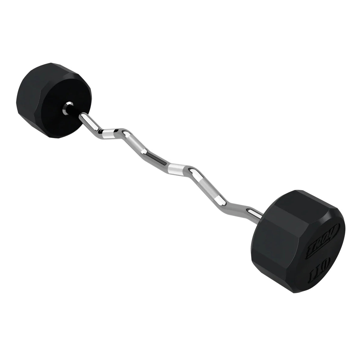 Troy Barbell 12 Sided EZ Curl Rubber Encased Barbell 110 lb.
