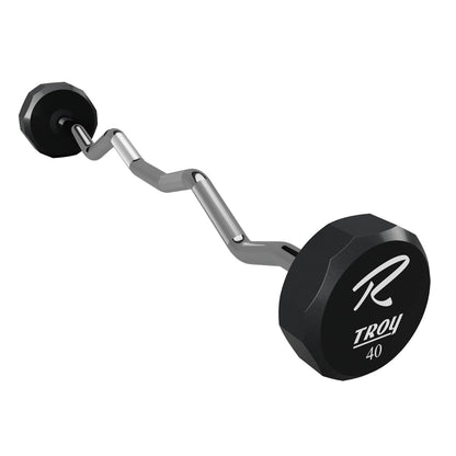 Troy Barbell TZB-040U 12 Sided EZ Curl Urethane Barbell 40 lb. Custom Logo view.