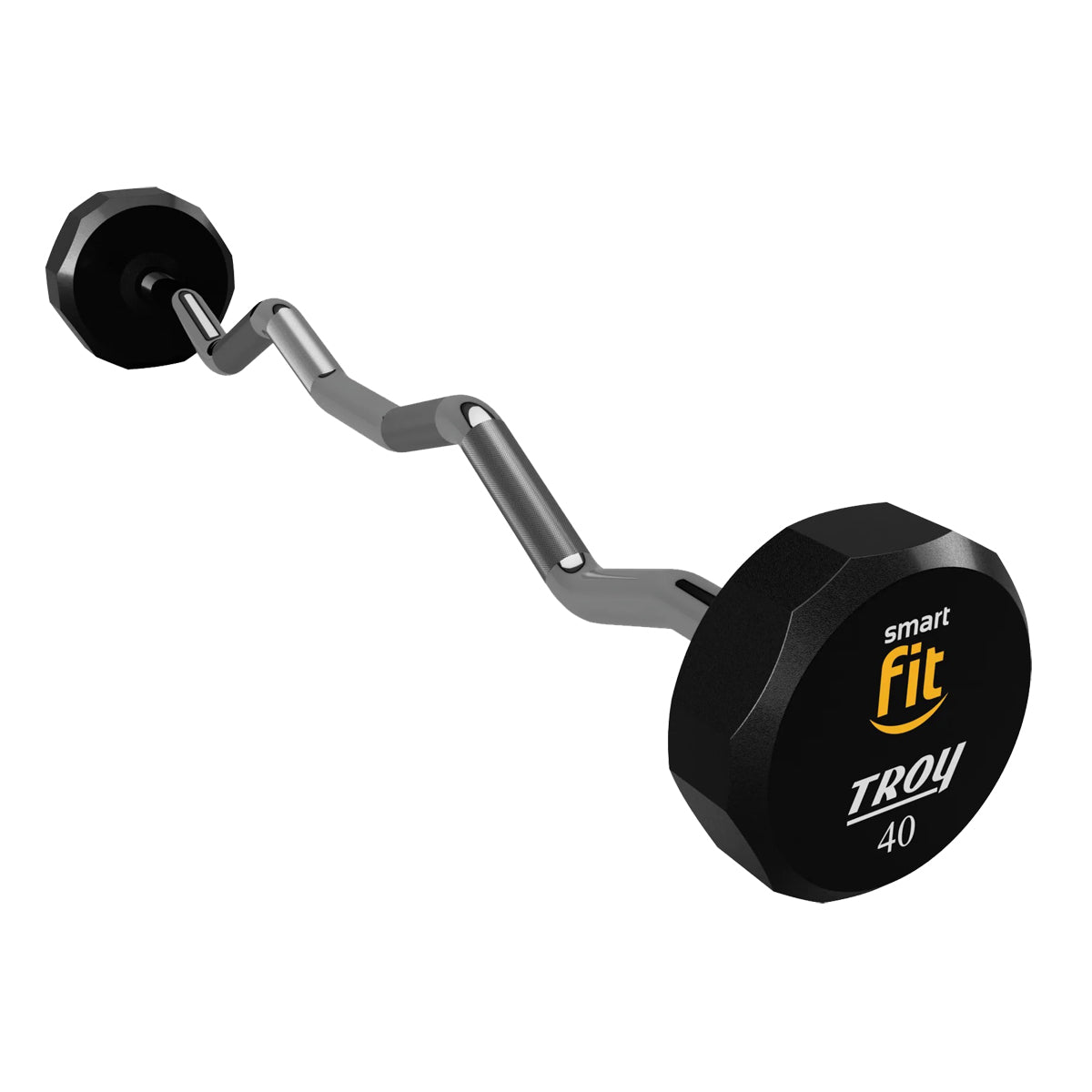 Troy Barbell TZB-040U 12 Sided EZ Curl Urethane Barbell 40 lb. Custom Logo Smart Fit.
