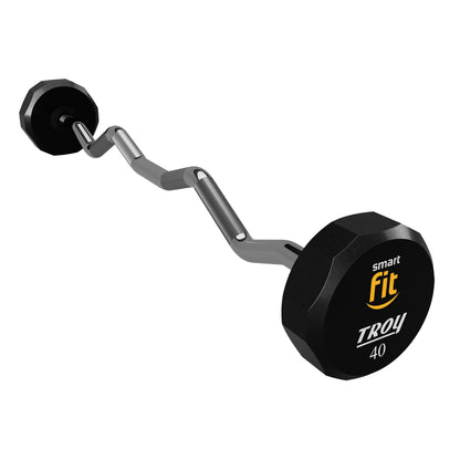 Troy Barbell TZB-040U 12 Sided EZ Curl Urethane Barbell 40 lb. Custom Logo Smart Fit.