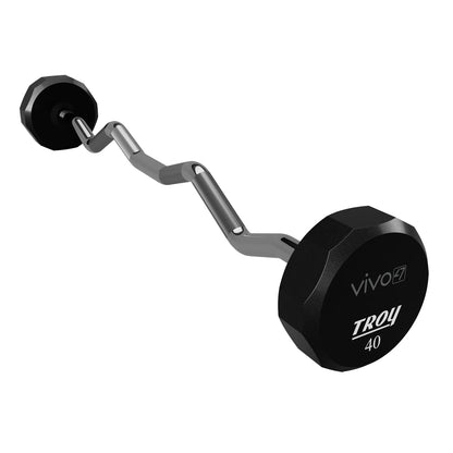 Troy Barbell TZB-040U 12 Sided EZ Curl Urethane Barbell 40 lb. Custom Logo Vivo.