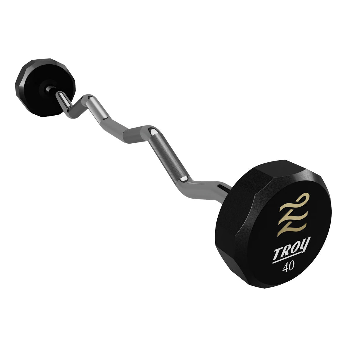 Troy Barbell TZB-040U 12 Sided EZ Curl Urethane Barbell 40 lb. Custom Logo.
