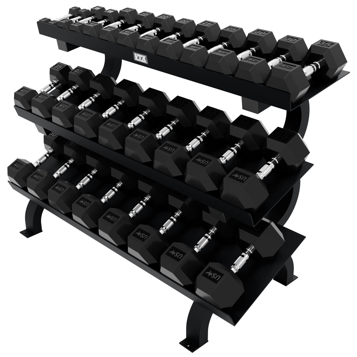 Troy Barbell USA Sports VERTPAC-HDR75 HD-R Rubber Encased Dumbbell Package.