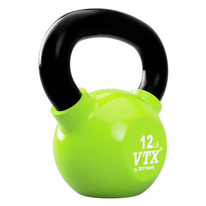 Troy Barbell VTX VKB 12 lb Green Vinyl Kettlebell.