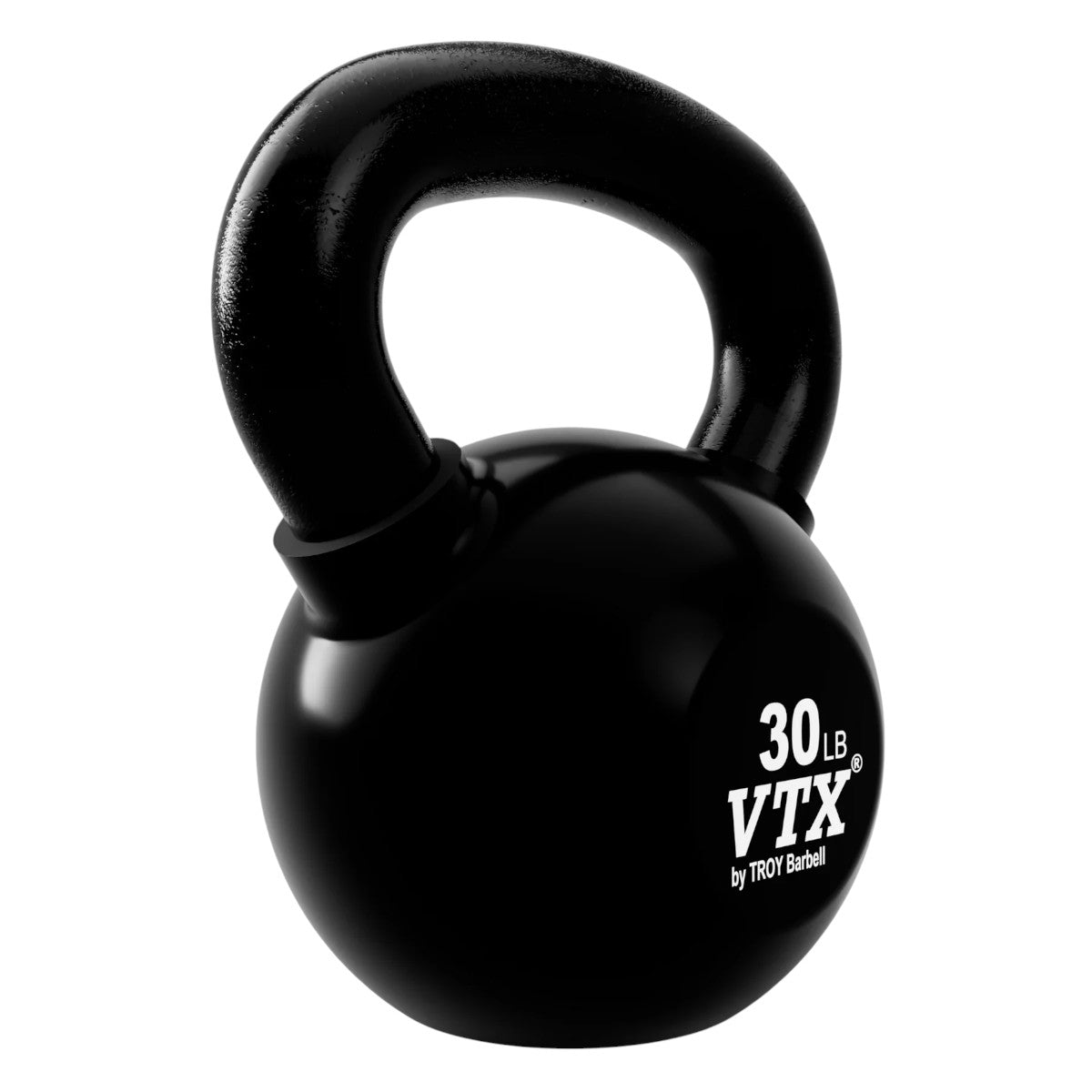 Troy Barbell VTX VKB 30 lb Black Vinyl Kettlebell.