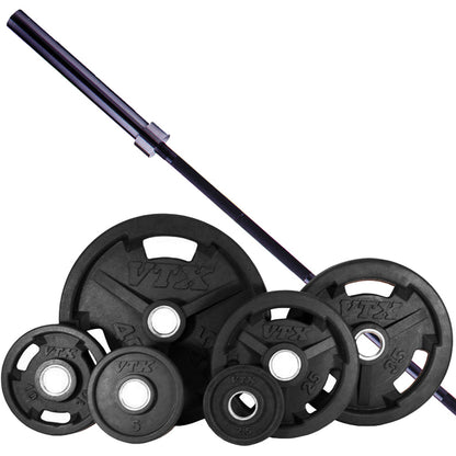 Troy VTX GO-VR Rubber Encased Olympic Grip Weight Sets