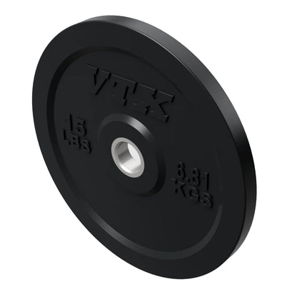 Troy Barbell VTX O-015SBP 15 lb Black Bumper Plate.