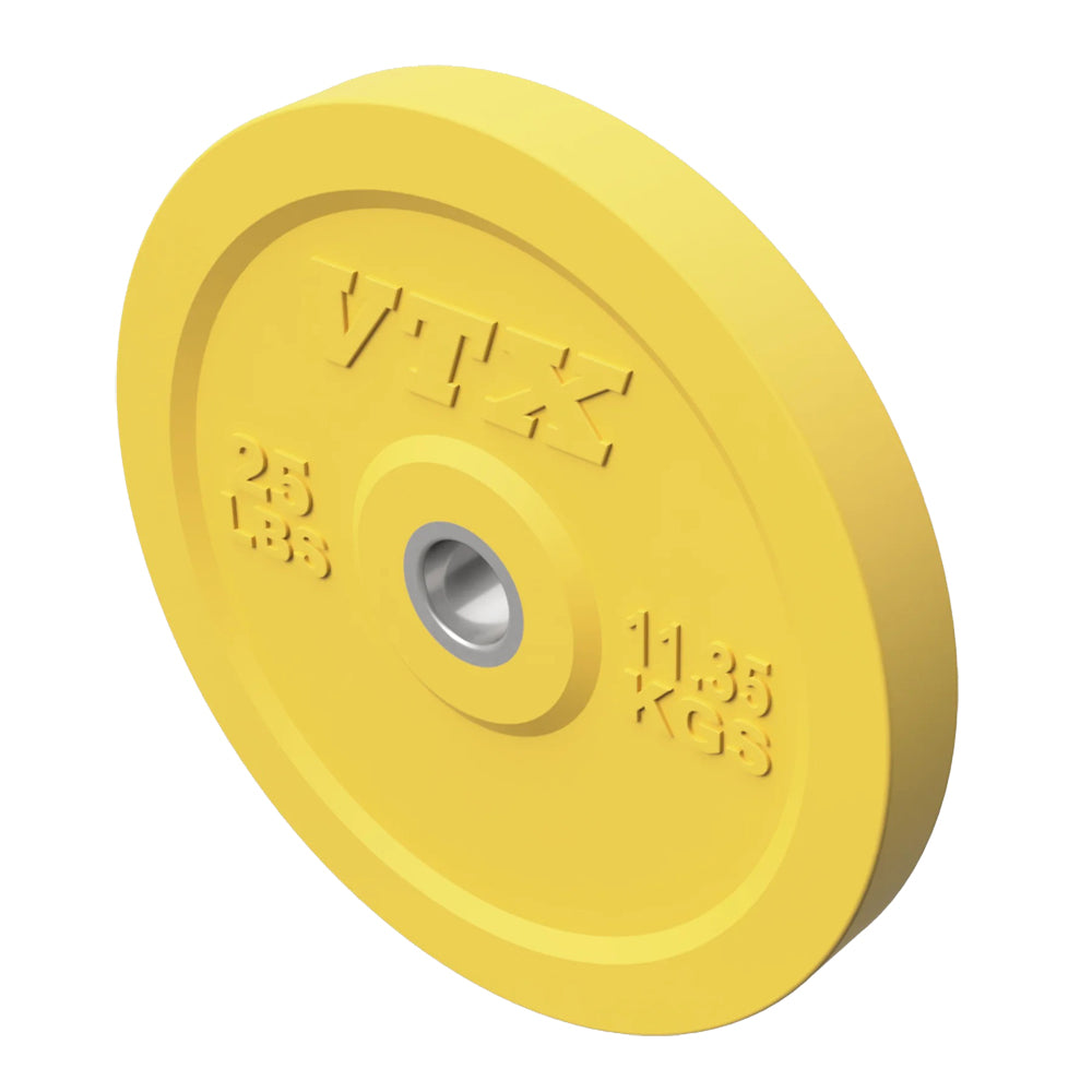 Troy Barbell VTX O-025SBP 25 lb Yellow Bumper Plate.