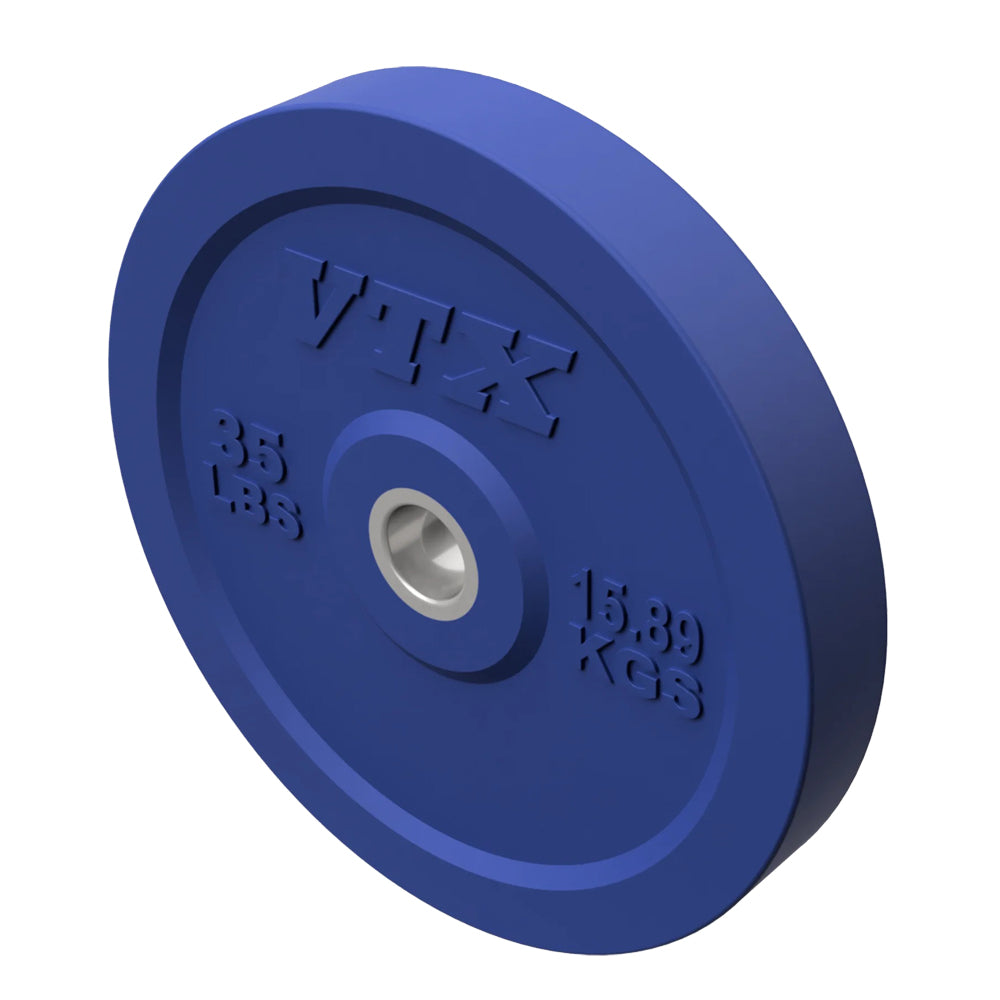 Troy Barbell VTX O-035SBP 35 lb Blue Bumper Plate.