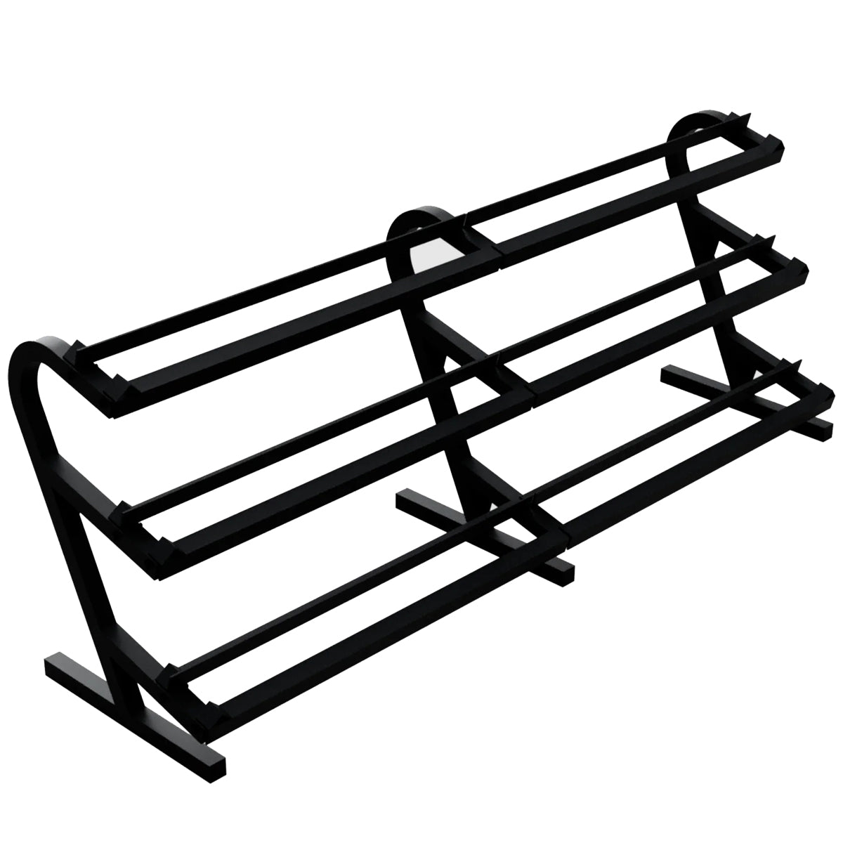 Troy Barbell VTX TDR-3 Three Tier Horizontal Dumbbell Rack.